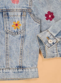 Autumn Floral Jean Jacket Detail 3 - AS Kids
