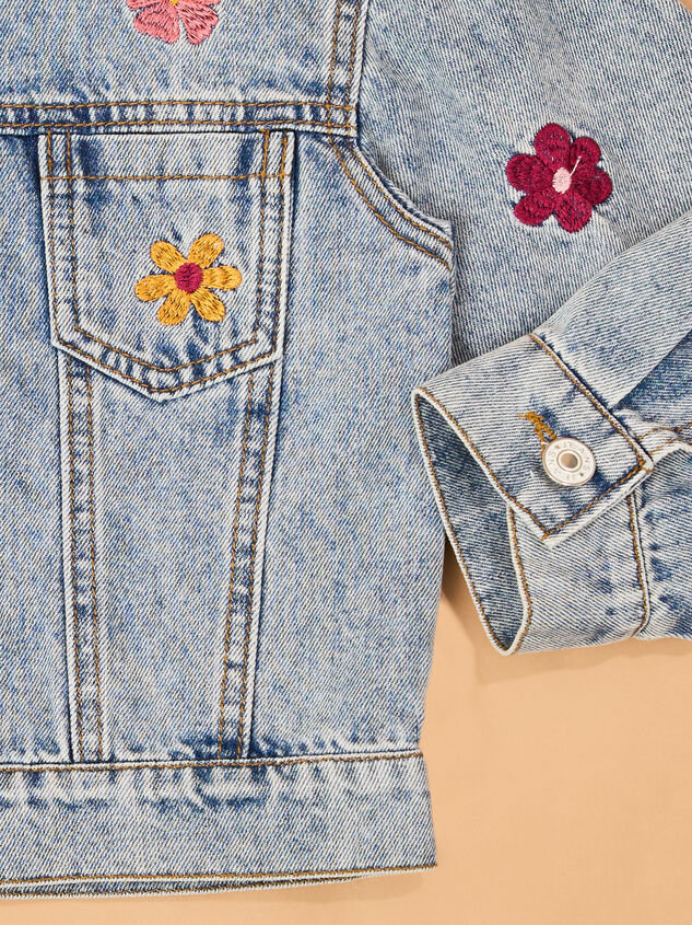 Autumn Floral Jean Jacket Detail 3 - AS Kids