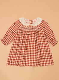 Clementine Gingham Embroidered Toddler Dress - AS Kids