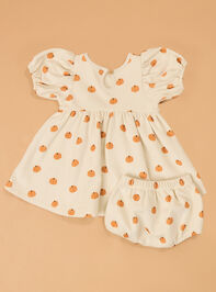 Sweet Squash Puff Sleeve Baby Dress Detail 4 - AS Kids