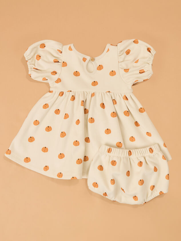 Sweet Squash Puff Sleeve Baby Dress Detail 4 - AS Kids