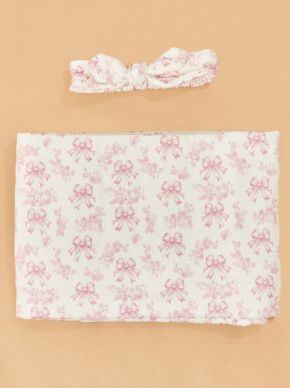 Bonnie Bows Toile Swaddle with Bow - ALTAR'D STATE KIDS