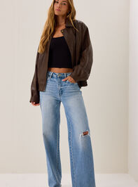 Maria Leather Bomber Jacket Detail 5 - AS Kids