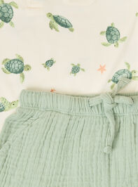 Sea Turtles Polo and Short Set Detail 2 - AS Kids