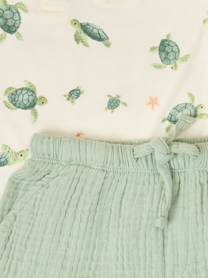 Sea Turtles Polo and Short Set - AS Kids