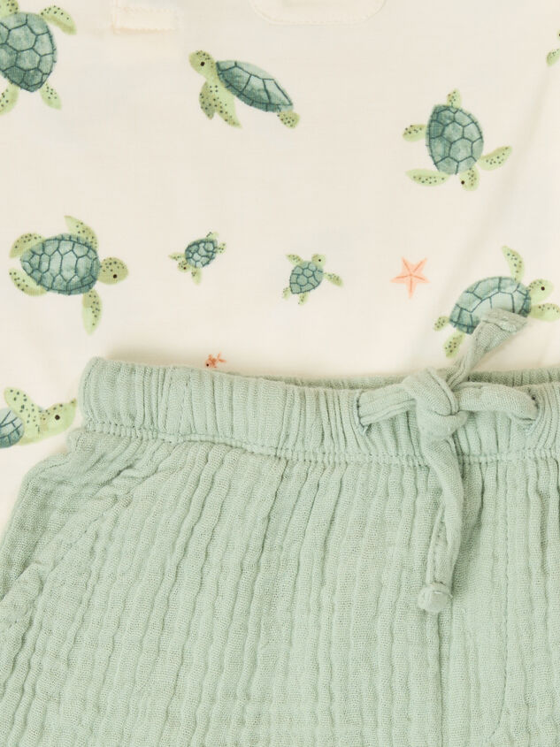 Sea Turtles Polo and Short Set Detail 2 - AS Kids