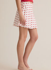 Maeve Polka Dot Satin Mini Skirt Detail 4 - ALTAR'D STATE KIDS