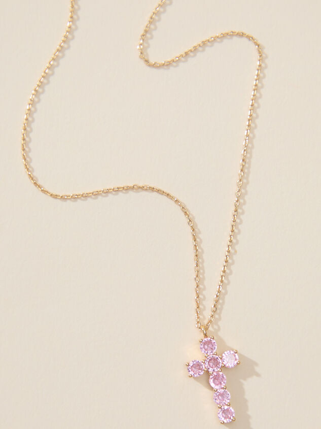 Pink Glitz Cross Necklace - ALTAR'D STATE KIDS