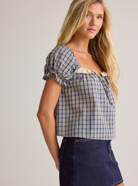 Abbi Gingham Babydoll Top Detail 3 - AS Kids
