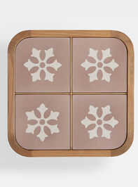 Audrey Wood Side Table Pink and Cream Detail 4 - ALTAR'D STATE KIDS