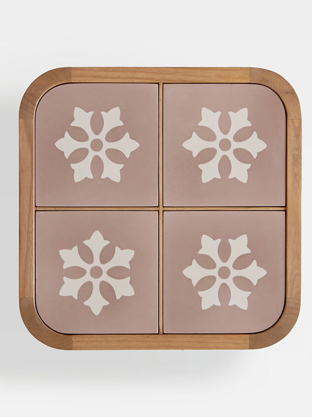 Audrey Wood Side Table Pink and Cream Detail 4 - ALTAR'D STATE KIDS