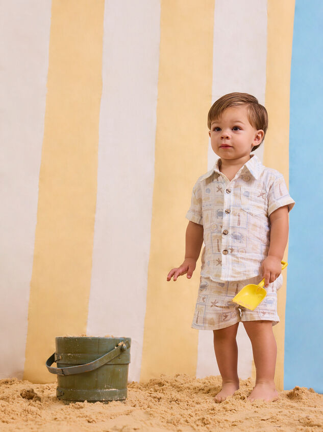 Beach Patchwork Button Up - AS Kids