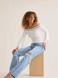 Reagan Lace Long Sleeve Top Detail 3 - AS Kids