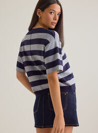 Mani Stripe Crewneck Sweater Detail 4 - AS Kids