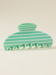 Green Horizontal Stripe Claw Clip - ALTAR'D STATE KIDS