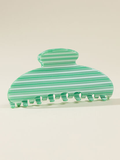 Green Horizontal Stripe Claw Clip - ALTAR'D STATE KIDS