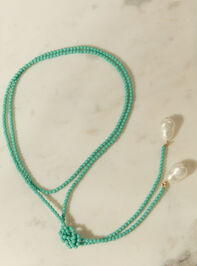 Teal Beaded Wrap Necklace Detail 4 - AS Kids