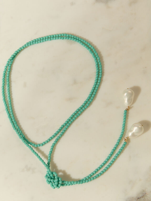 Teal Beaded Wrap Necklace Detail 4 - AS Kids