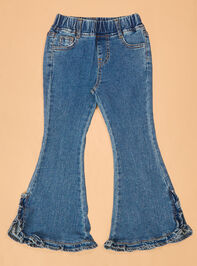 Jilly Dark Wash Ruffle Flare Jeans - AS Kids