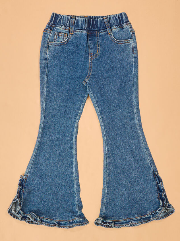 Jilly Dark Wash Ruffle Flare Jeans - AS Kids