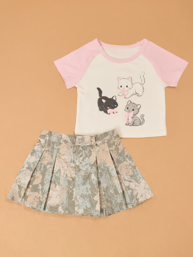 Chloe Cat Tee and Camo Skort Set - AS Kids