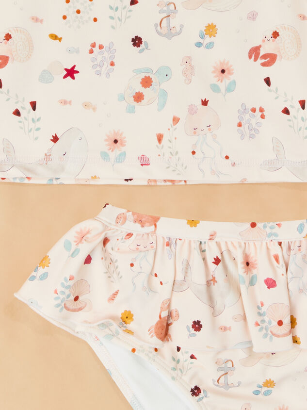 Sea Creature Two Piece Ruffle Swimsuit Detail 3 - ALTAR'D STATE KIDS