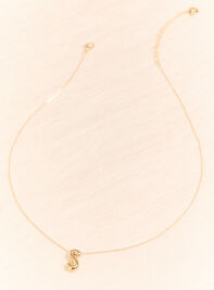 18K Gold S Bubble Monogram Necklace Detail 2 - AS Kids