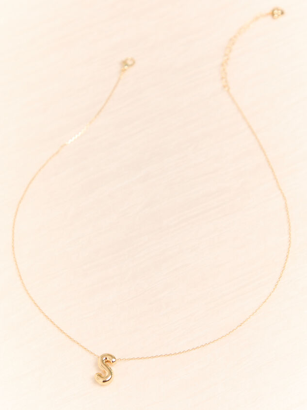 18K Gold S Bubble Monogram Necklace Detail 2 - AS Kids