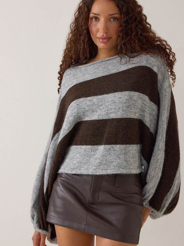 Luci Striped Oversized Sleeve Sweater Detail 2 - AS Kids