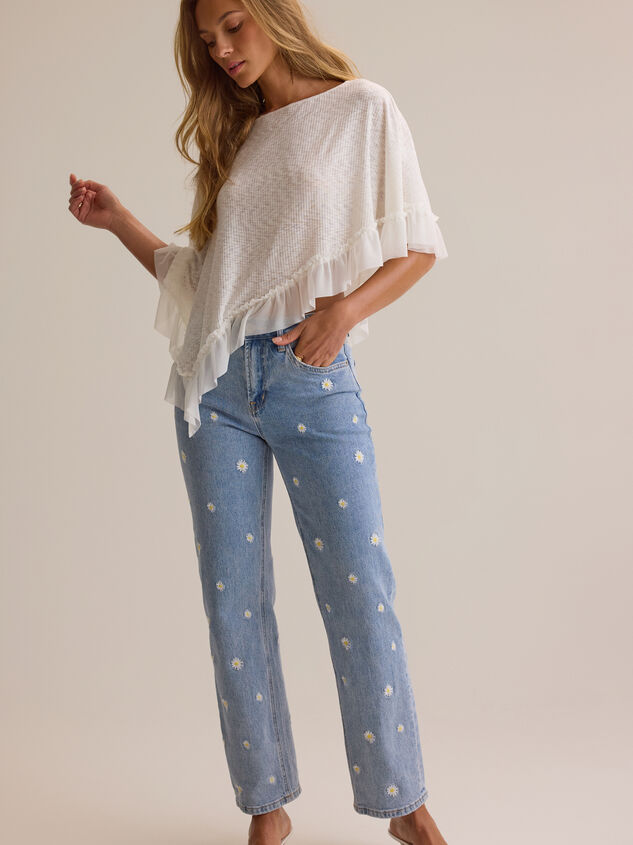 Sloane Asymmetrical Ruffle Poncho Detail 2 - ALTAR'D STATE KIDS