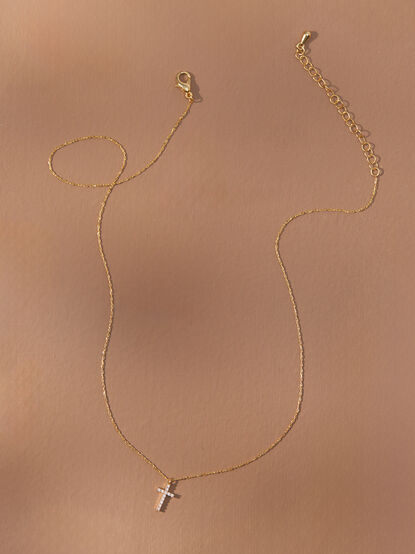 18K Gold Dipped Cross Charm Necklace - ALTAR'D STATE KIDS