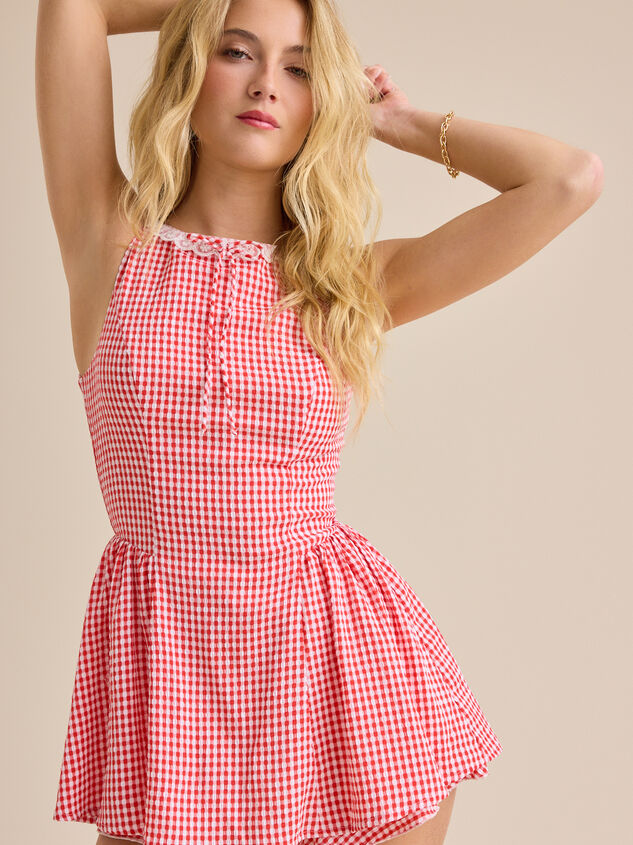 Noa Gingham Romper Detail 3 - AS Kids