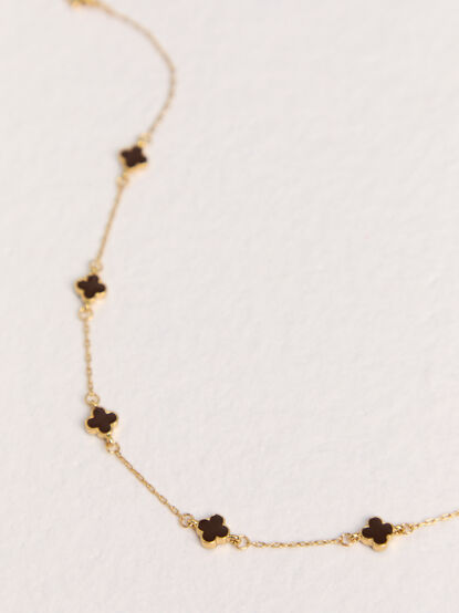 18K Gold Dainty Clover Choker - AS Kids