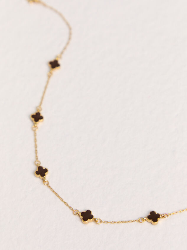 18K Gold Dainty Clover Choker Detail 2 - AS Kids