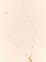18K Gold K Bubble Monogram Necklace Detail 2 - AS Kids