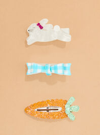 3-Piece Easter Hair Clip Set by Mudpie Detail 2 - ALTAR'D STATE KIDS