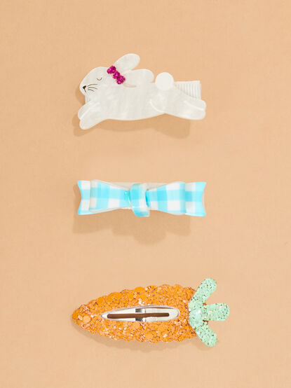 3-Piece Easter Hair Clip Set by Mudpie - ALTAR'D STATE KIDS