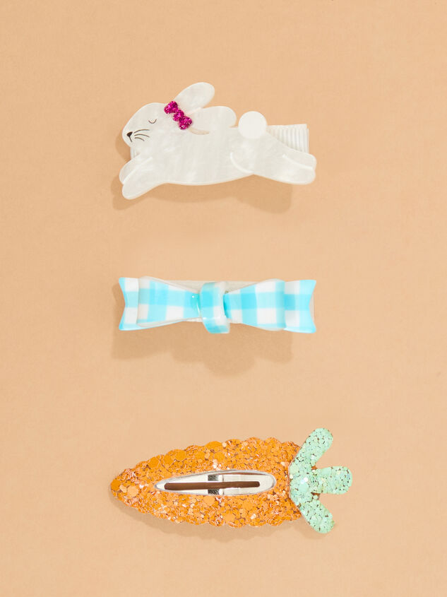 3-Piece Easter Hair Clip Set by Mudpie Detail 2 - ALTAR'D STATE KIDS