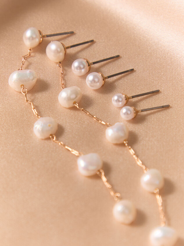 18K Gold Pearl Dangle Trio Pack - AS Kids