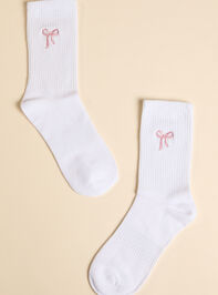 Embroidered Bow Crew Socks - ALTAR'D STATE KIDS