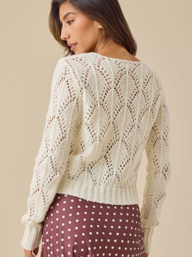 Ava Pearl Button Pointelle Cardigan Detail 5 - ALTAR'D STATE KIDS