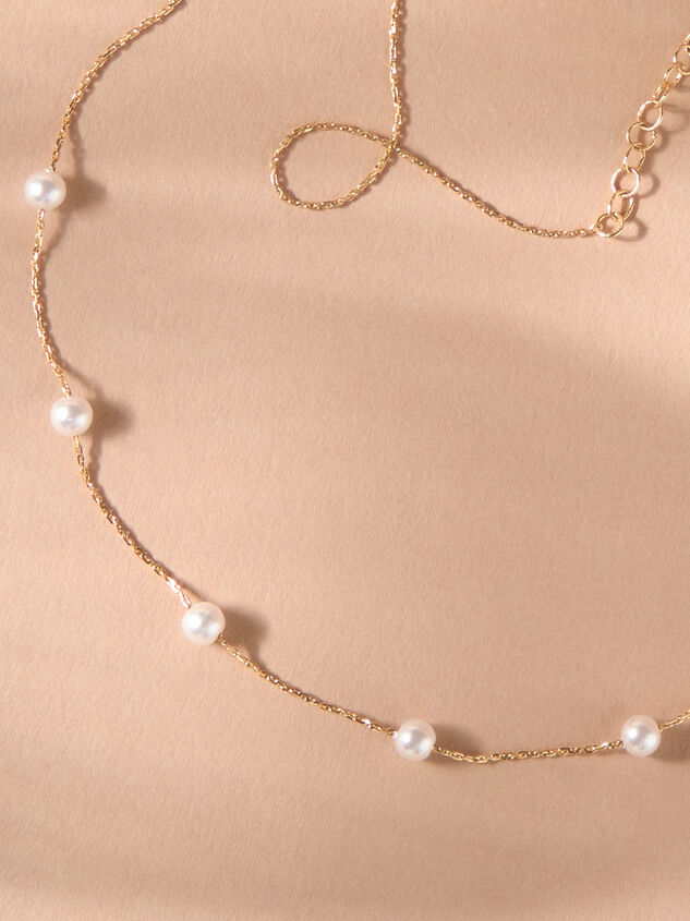 18k Gold Pearl Charm Necklace Detail 2 - ALTAR'D STATE KIDS