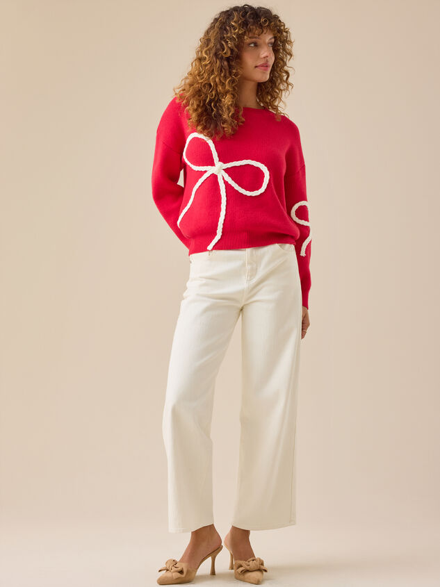 Braided Bow Mama Sweater Detail 3 - AS Kids