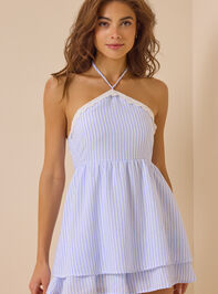 Josie Stripe Halter Romper Detail 2 - AS Kids