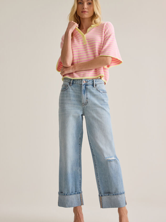 Aspyn Stripe Henley Sweater - AS Kids