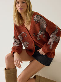 Tigris Balloon Sleeve Tiger Cardigan - AS Kids