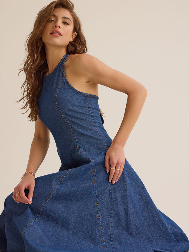Ozzie Denim Midi Dress Detail 6 - ALTAR'D STATE KIDS