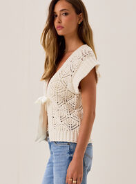Jemma Chenille Tie Front Sweater Detail 3 - AS Kids