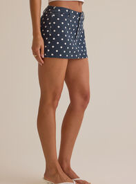Cate Polka Dot Denim Mini Skort Detail 4 - AS Kids