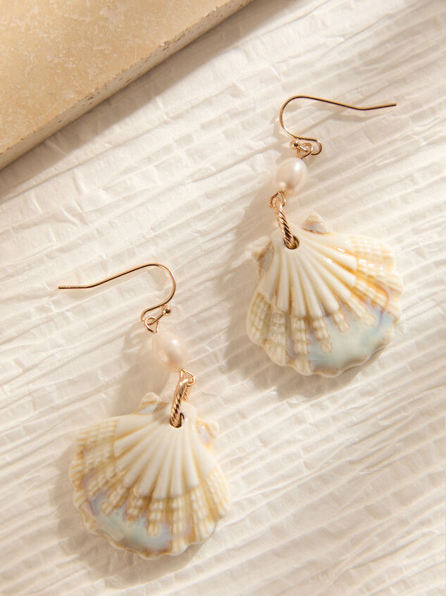 Pearl Seashell Dangle Earring Detail 2 - ALTAR'D STATE KIDS